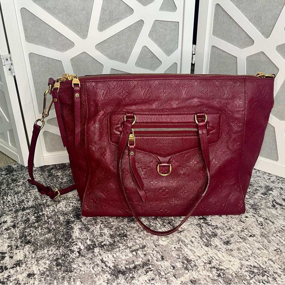 Louis Vuitton Vintage Empreinte Lumineuse PM - Burgundy Leather Tote Bag - Picture 3 of 15